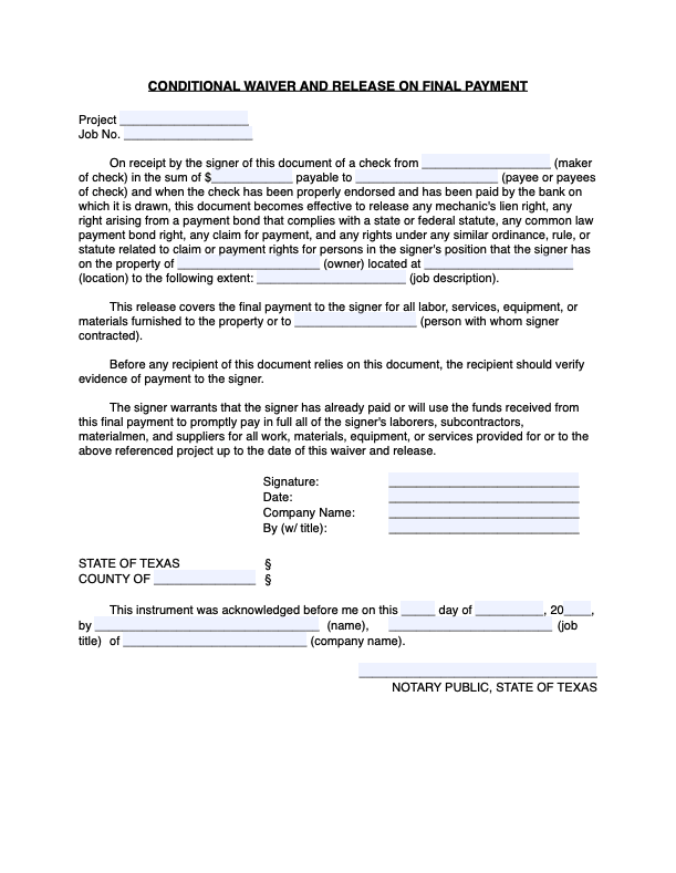 texas-final-conditional-lien-waiver-form-free-template