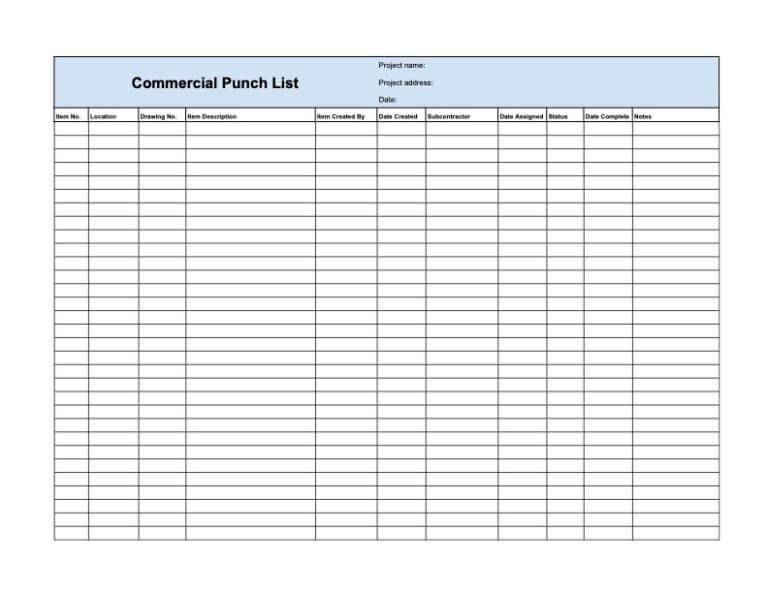 Free Punch List Templates in Excel, Word & PDF | Levelset