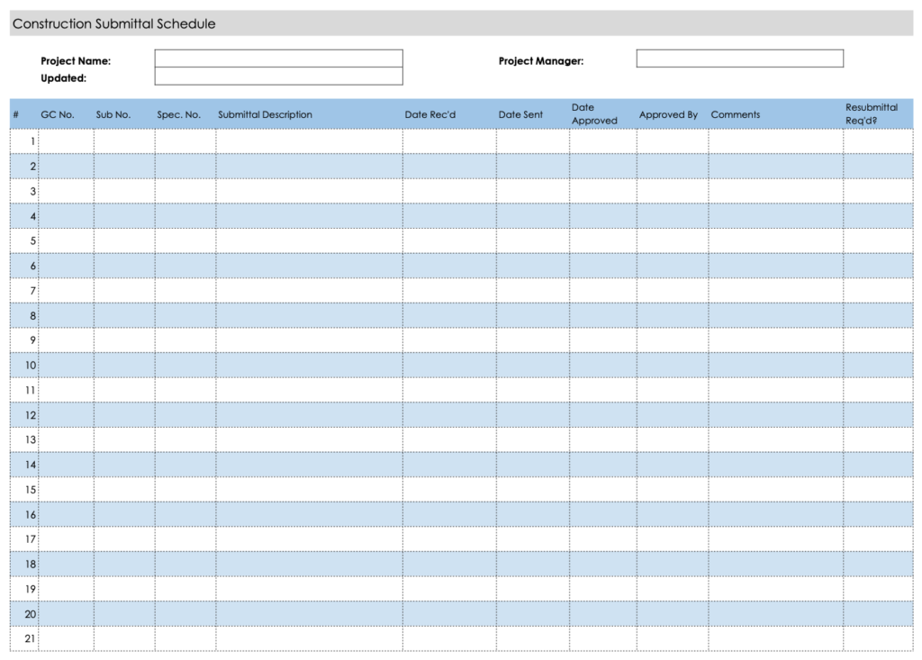 construction schedule template excel free