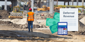 Deferred Revenue illustration with calculator and construction photo